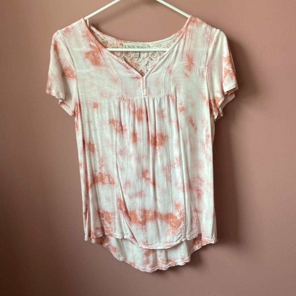 Knox Rose pink tie dye long tee. Size XS